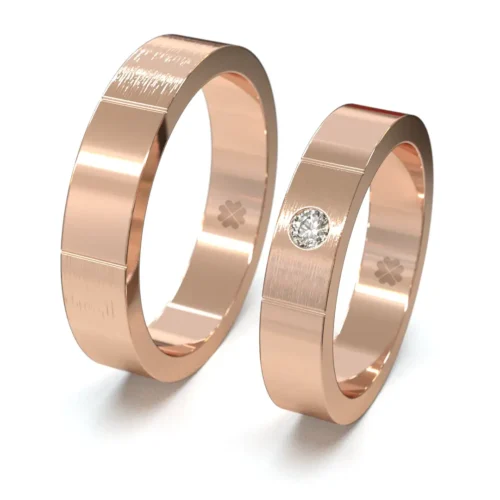 Argollas de Matrimonio Tu y yo Oro Rosa 18kt