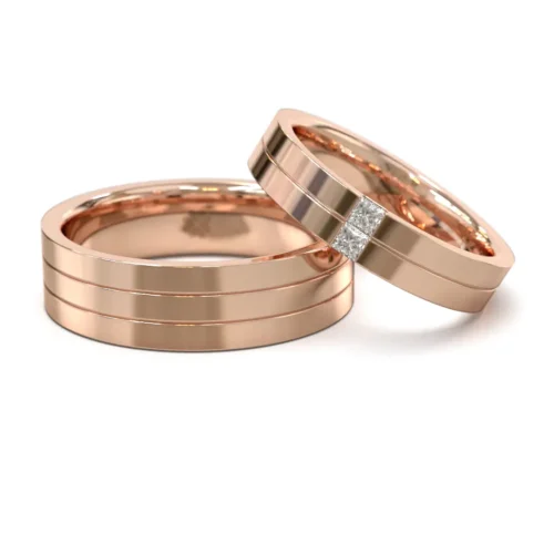 Alternative view of Argollas de Matrimonio Zen Oro Rosa 18kt