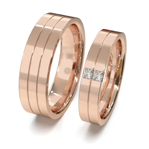 Argollas de Matrimonio Zen Oro Rosa 18kt